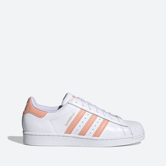 נעלי סניקרס אדידס לנשים Adidas Superstar - לבן/כתום