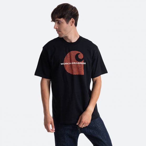 חולצת T קארהארט לגברים Carhartt WIP Wave C - שחור