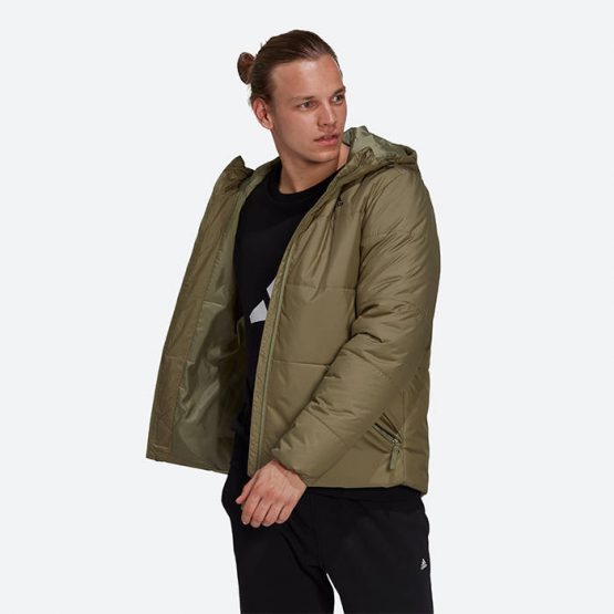ג'קט ומעיל אדידס לגברים Adidas Jacket  Outdoor Bsc Hood Ins J - ירוק