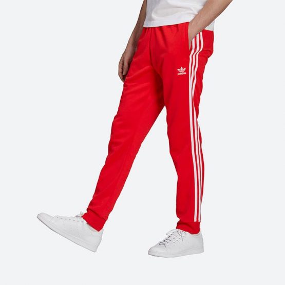 מכנסיים ארוכים אדידס לגברים Adidas Originals Adicolor Classics - אדום