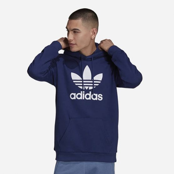 סווטשירט אדידס לגברים Adidas Originals Trefoil Hoody - כחול