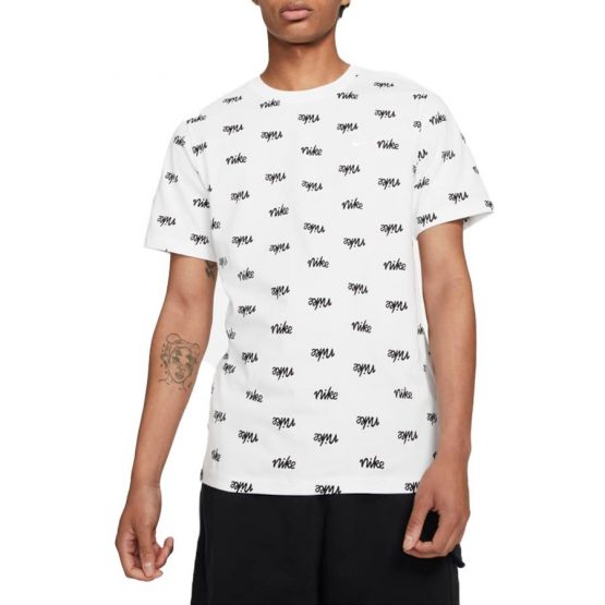 חולצת T נייק לגברים Nike All Over Print - לבן