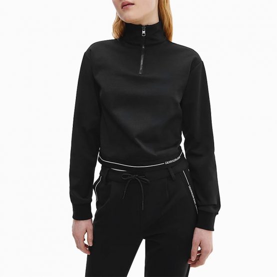 ג'קט ומעיל קלווין קליין לנשים Calvin Klein Milano Jersey - שחור