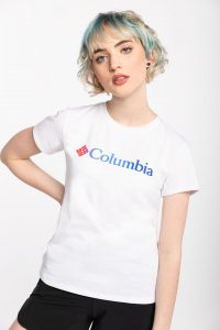 חולצת T קולומביה לגברים Columbia Sun Trek SS Graphic - לבן