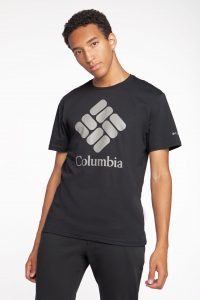 חולצת T קולומביה לגברים Columbia Trek Logo Short Sleeve - שחור
