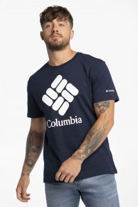 חולצת T קולומביה לגברים Columbia Trek Logo Short Sleeve - כחול