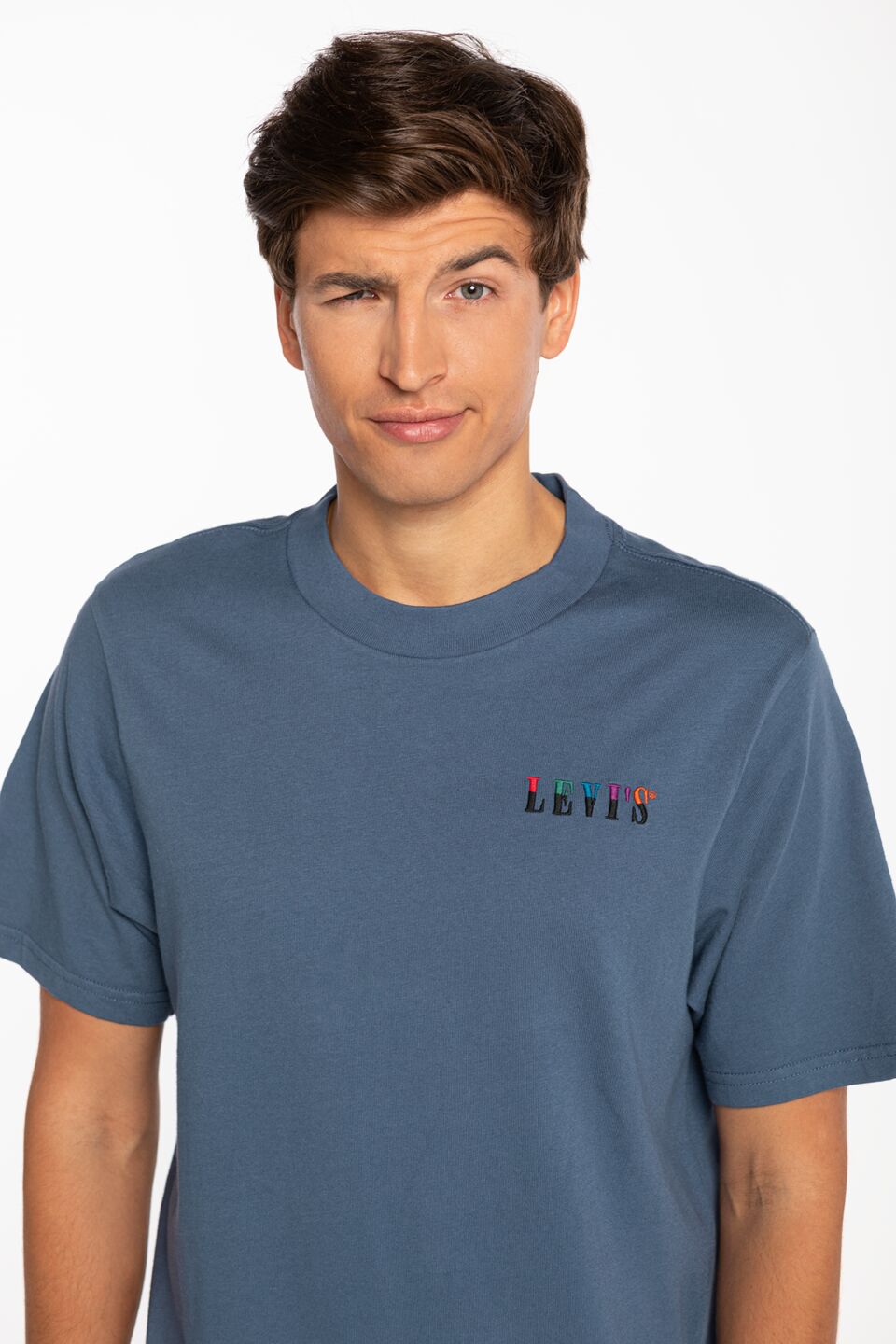 חולצת T ליוויס לגברים Levi's Graphic Mockneck - כחול