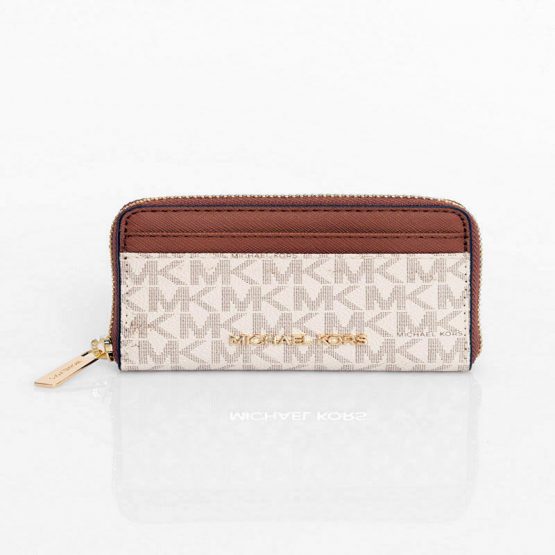 ארנק מייקל קורס לנשים Michael Kors Jet Set Travel - לבןחום