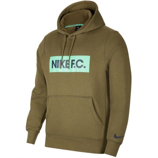 סווטשירט נייק לגברים Nike F.C. Pullover Fleece Soccer Hoodie - חאקי