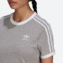 חולצת T אדידס לנשים Adidas Originals 3 Stripes - אפור