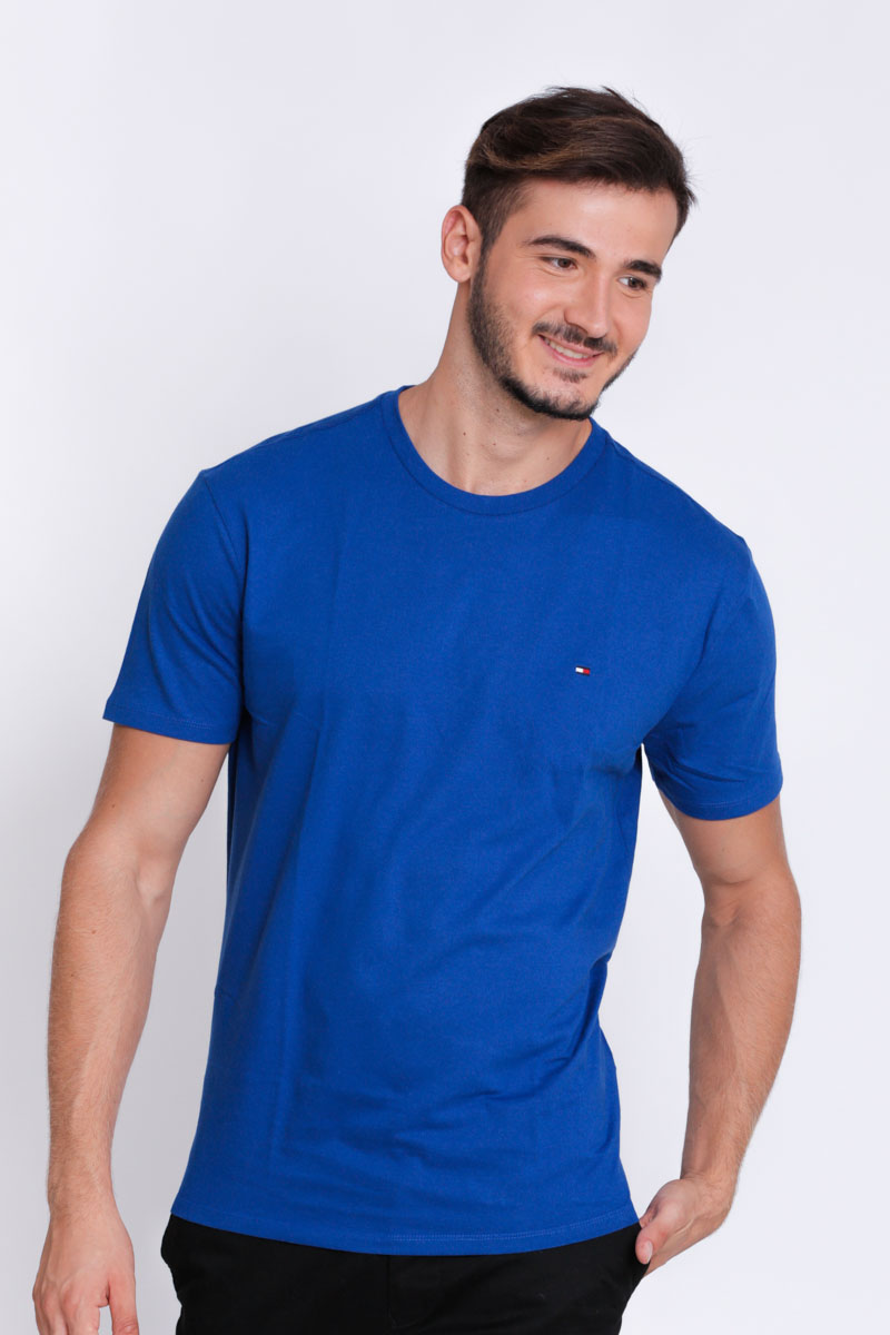 חולצת T טומי הילפיגר לגברים Tommy Hilfiger Small Logo - כחול