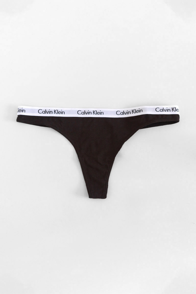 תחתוני קלווין קליין לנשים Calvin Klein Thong Logo - שחור