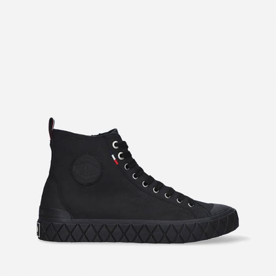 נעלי סניקרס פלדיום לגברים Palladium Ace Mid Leather Ul - שחור