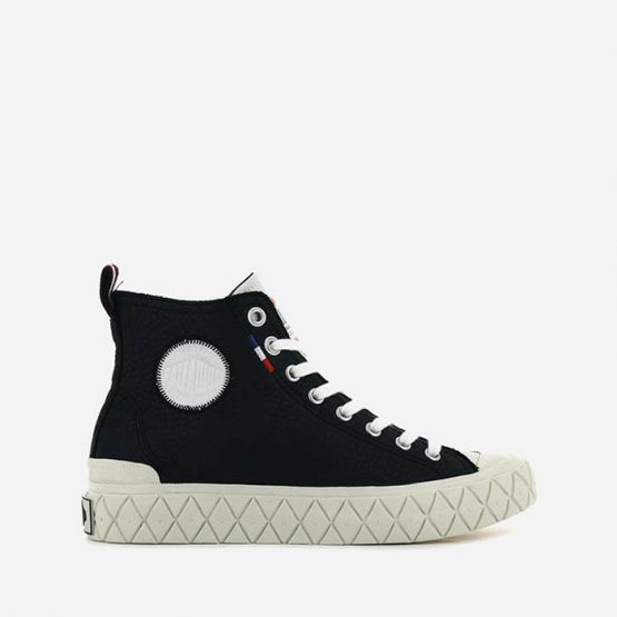 נעלי סניקרס פלדיום לגברים Palladium Ace Mid Leather Ul - שחור/לבן