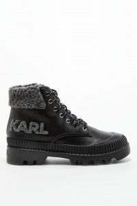 מגפי קרל לגרפלד לנשים Karl Lagerfeld Hiker Fleece - שחור