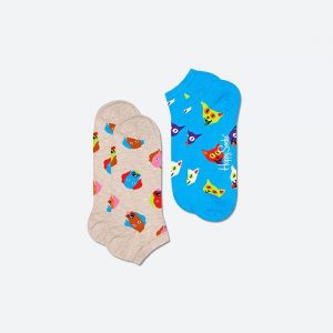 גרב Happy Socks לילדים Happy Socks 2-pak Dog Cat Low - צבעוני