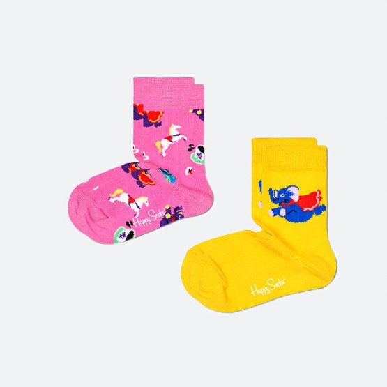 גרב Happy Socks לילדים Happy Socks Fun Fair 2-pack - ורוד/צהוב