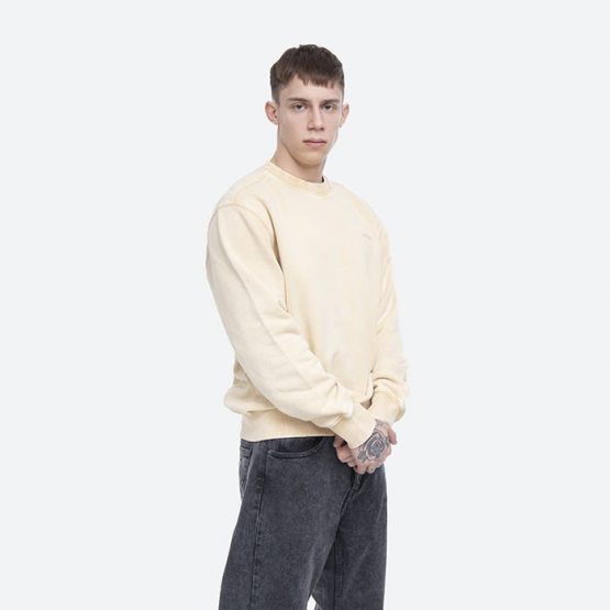 סווטשירט קארהארט לגברים Carhartt WIP Mosby Script - צהוב