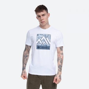 חולצת T קולומביה לגברים Columbia Rapid Ridgeu - לבן/ כחול