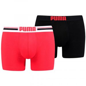 תחתוני פומה לגברים PUMA Placed Logo 2 IN PACK - שחור/אדום