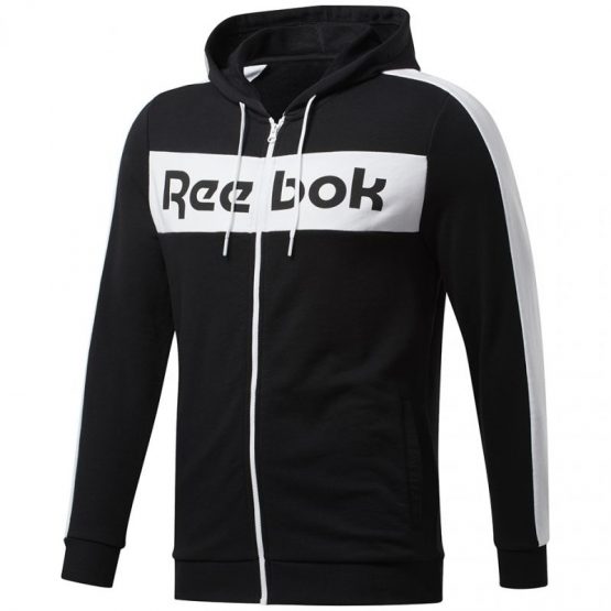 סווטשירט ריבוק לגברים Reebok Te Linear Logo Fz - שחור