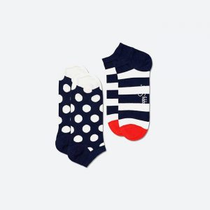 גרב Happy Socks לגברים Happy Socks 2-pak Big Dot Stripe Low - כחול