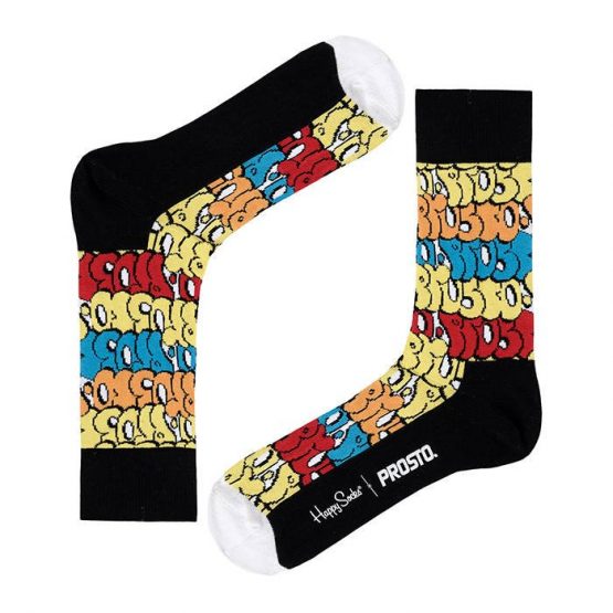 גרב Happy Socks לגברים Happy Socks x Prosto Throw Up Sock - שחור