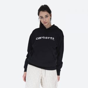 סווטשירט קארהארט לנשים Carhartt WIP Hooded sweatshirt - שחור