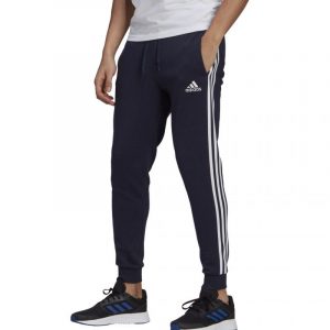 מכנסיים ארוכים אדידס לגברים Adidas Essentials Slim 3 Stripes - כחול נייבי
