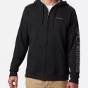 סווטשירט קולומביה לגברים Columbia LOGO FULL ZIP - שחור