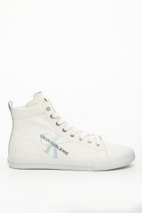 נעלי סניקרס קלווין קליין לגברים Calvin Klein VULCANIZED MID LACEUP - לבן/בז'