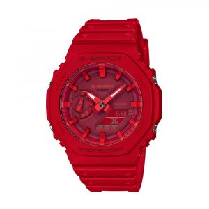 שעון קסיו ג'י-שוק לגברים G-SHOCK GA-2100 - אדום