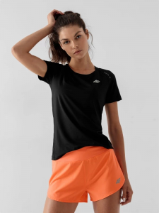 חולצת אימון פור אף לנשים 4F QUICK-DRYING RUNNING SHIRT - שחור