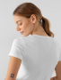 חולצת טי שירט פור אף לנשים 4F DRY-FIT REGULAR TRAINING SHIRT - לבן