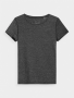 חולצת T פור אף לנשים 4F QUICK-DRY REGULAR TRAINING SHIRT - אפור כהה