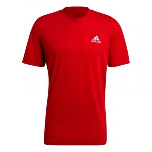 חולצת טי שירט אדידס לגברים Adidas ESSENTIALS EMBROIDERED - אדום
