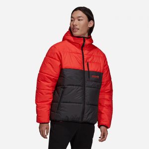 ג'קט ומעיל אדידס לגברים Adidas Originals Adventure Reversible Puffer Jacket - אדום שחור