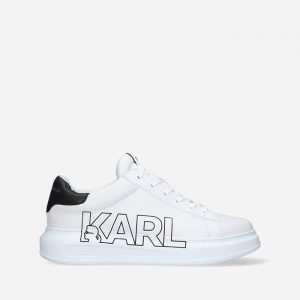 נעלי סניקרס קרל לגרפלד לגברים Karl Lagerfeld Logo Lace - לבן