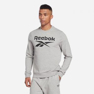 סווטשירט ריבוק לגברים Reebok Identity Big Logo - אפור
