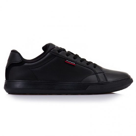 נעלי סניקרס טומי הילפיגר לגברים Tommy Hilfiger Essentials Leather Cupsole - שחור