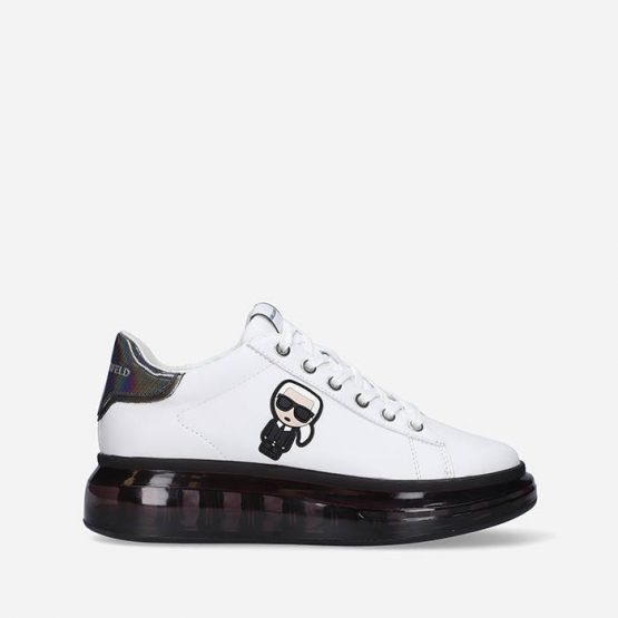 נעלי סניקרס קרל לגרפלד לנשים Karl Lagerfeld Kapri Kushion Ikonic Lo Lace - לבן/שחור