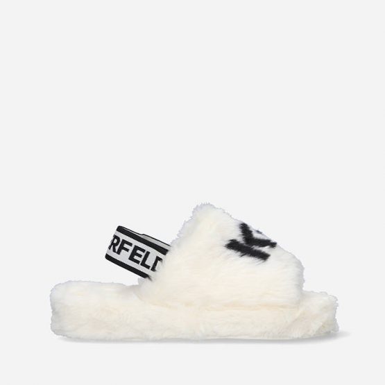 נעלי בית קרל לגרפלד לנשים Karl Lagerfeld Salon Slingback - לבן