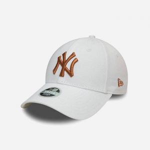 כובע ניו ארה לנשים New Era York Yankees Metallic 9Forty - לבן