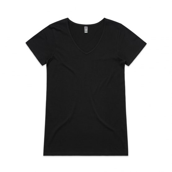 חולצת T אס קולור לנשים As Colour bevel v-neck tee - שחור