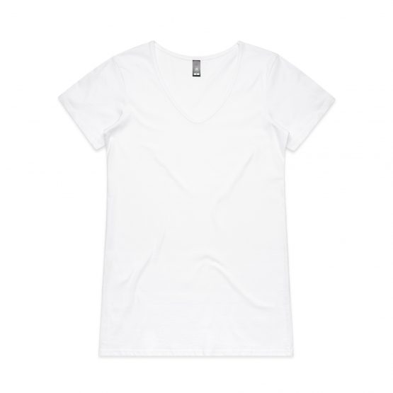 חולצת טי שירט אס קולור לנשים As Colour bevel v-neck tee - לבן