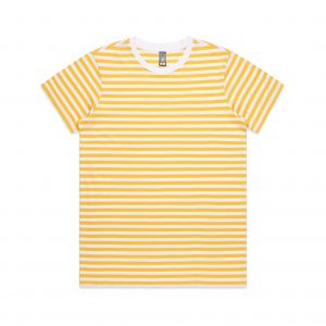 חולצת T אס קולור לנשים As Colour MAPLE STRIPE - לבן/צהוב