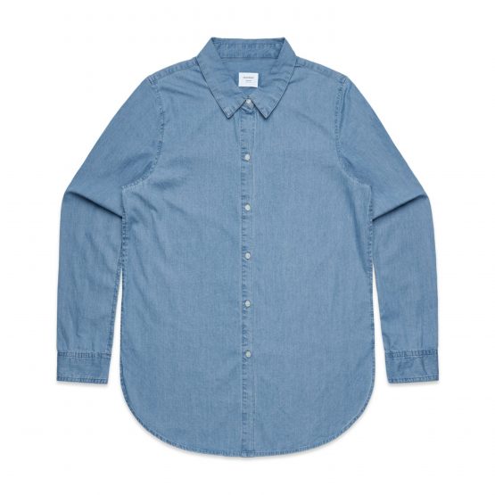 חולצה מכופתרת אס קולור לנשים As Colour blue denim shirt - כחול ג'ינס