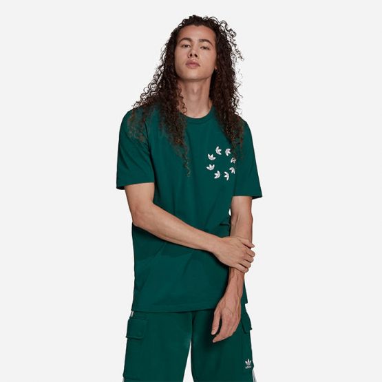 חולצת טי שירט אדידס לגברים Adidas Originals Adicolor Spinner - ירוק