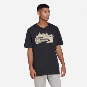 חולצת T אדידס לגברים Adidas Originals Adventure Mountain Ink - שחור