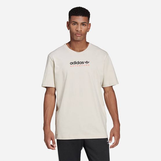 חולצת T אדידס לגברים Adidas Originals Adventure Mountain Spray - לבן